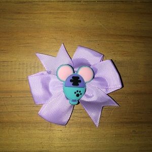 Handmade bow with Disney Stitch character